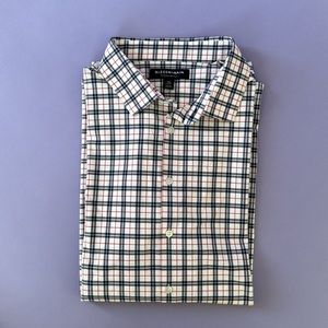 Mizzen + Main Monaco Navy and Red Multi Plaid Dress Shirt